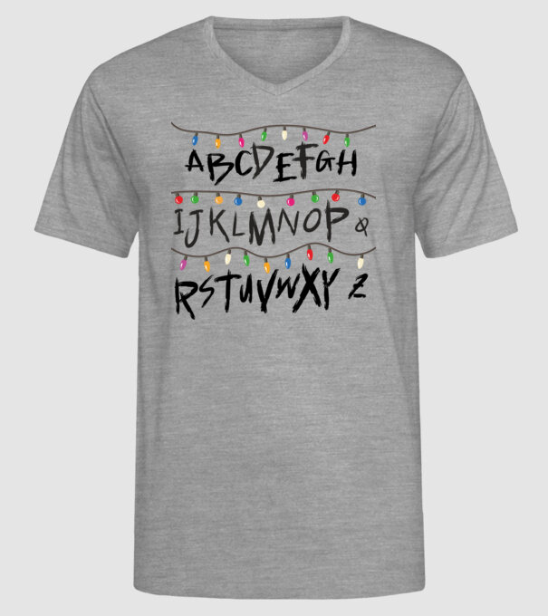 abcdef stanger things model gri pe tricou
