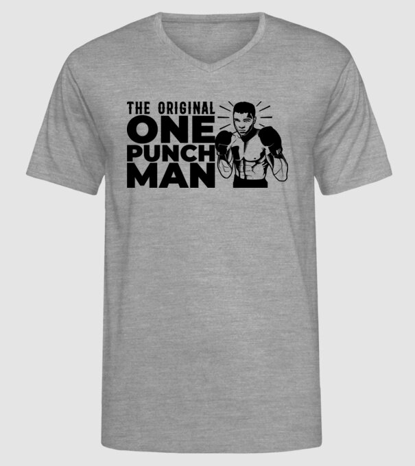 Ali the original one punch man model gri pe tricou