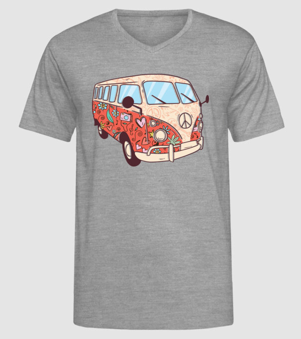 Autobuze model gri pe tricou