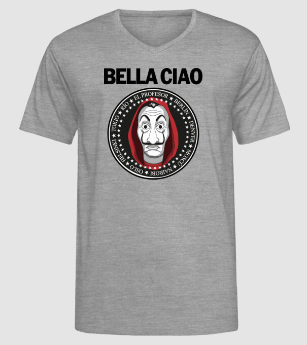 bella ciao stroke model gri pe tricou