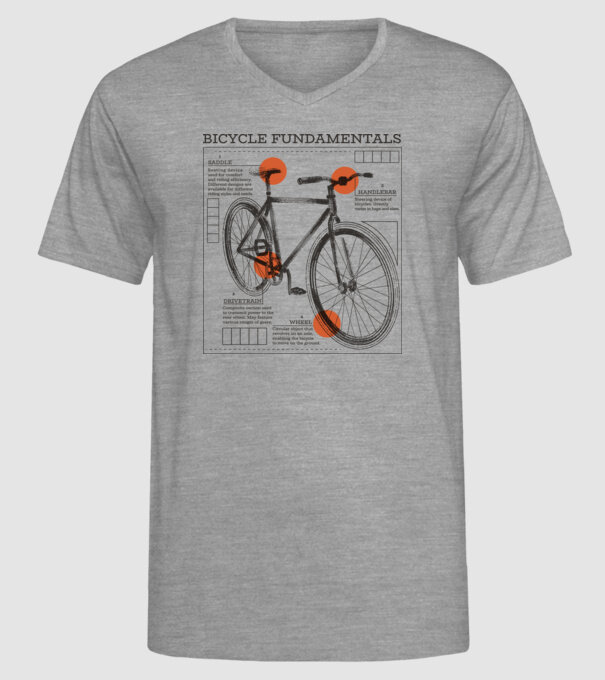 Bicycle fundamentals model gri pe tricou