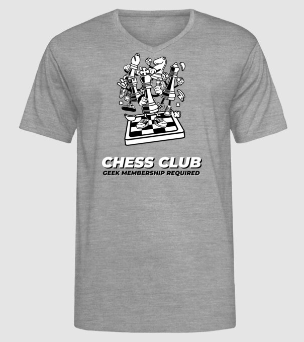 chess club model gri pe tricou