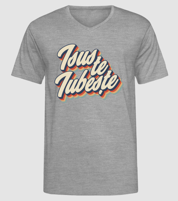 Isus te iubește model gri pe tricou