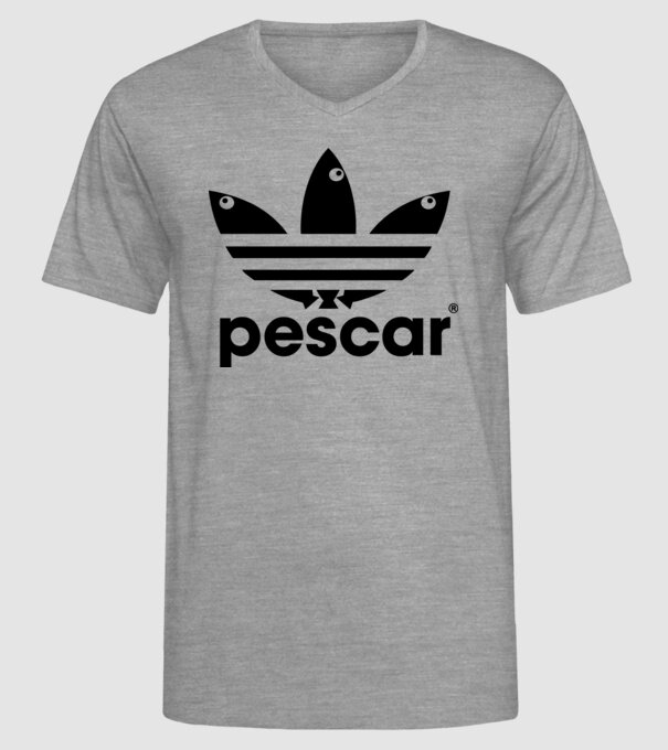 Pescar original model gri pe tricou