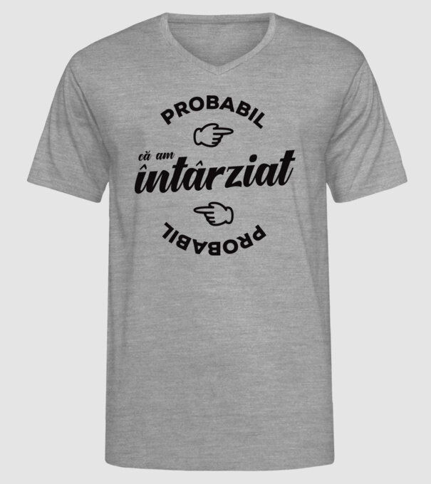 Probabil că am întârziat model gri pe tricou