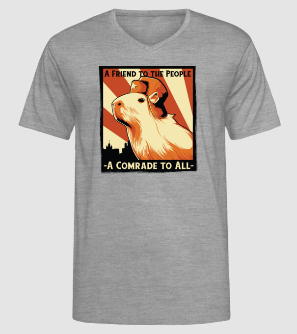 Soviet Capybara model gri pe tricou