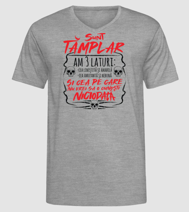 sunt tâmplar am 3 laturi model gri pe tricou