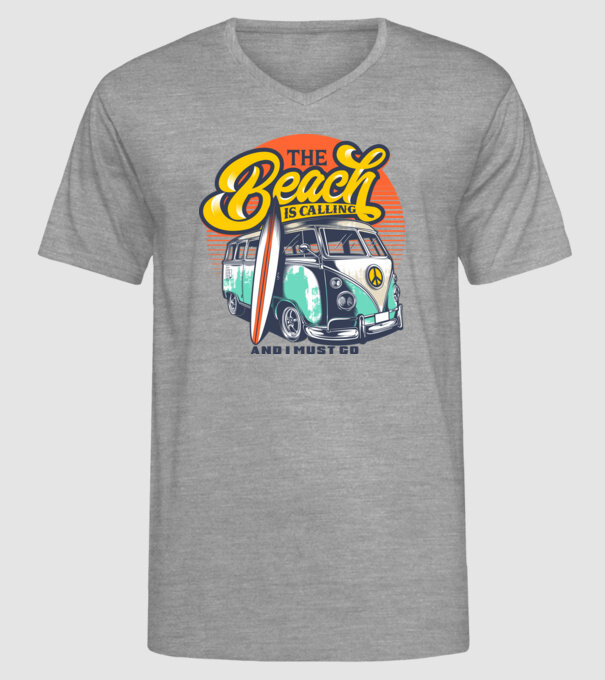 The Beach is Calling model gri pe tricou