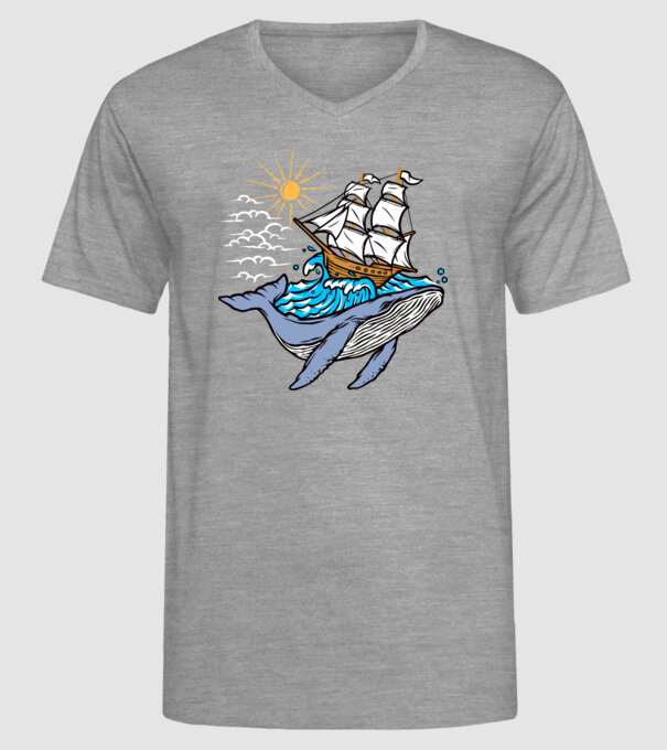 Vapoare model gri pe tricou