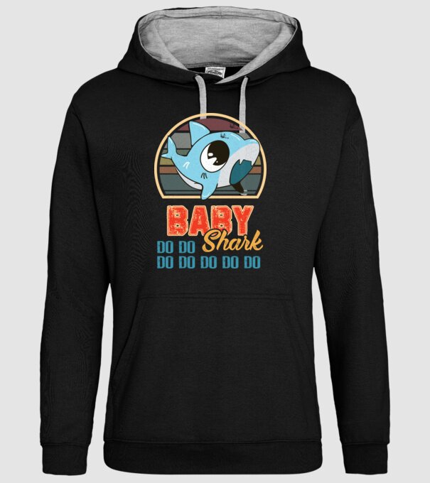 BabyBOY shark model negru pe tricou