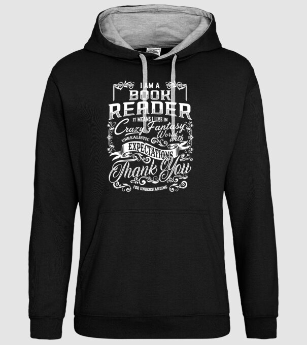 Book reader model negru pe tricou