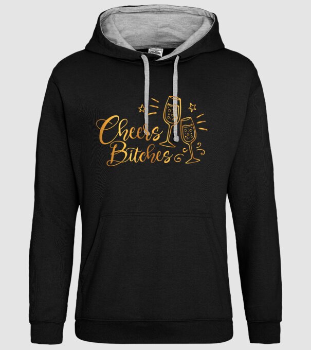 Cheers Bitches model negru pe tricou