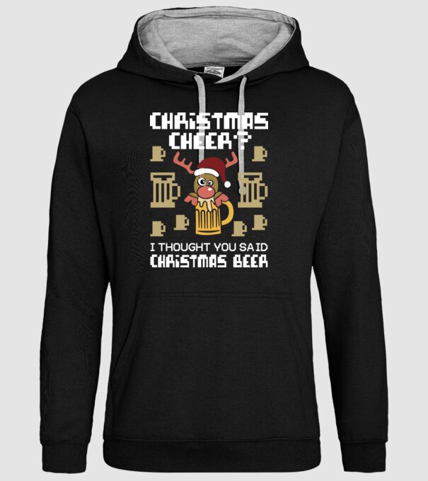 Christmas beer pulovăr urât model negru pe tricou