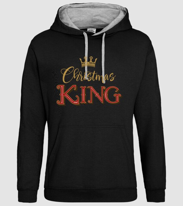 Christmas King model negru pe tricou