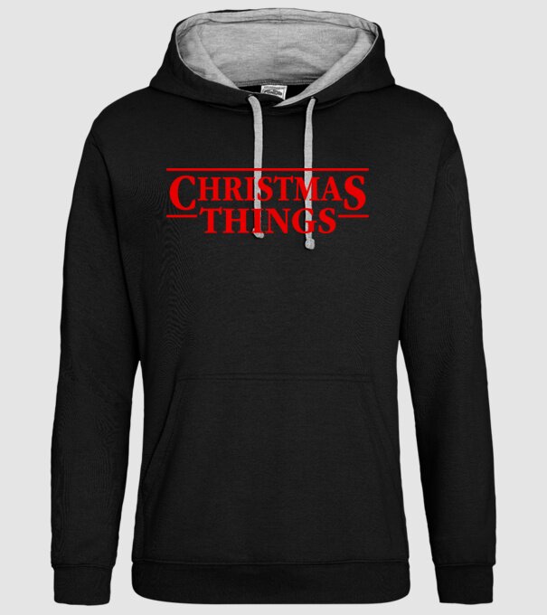 Christmas Things model negru pe tricou