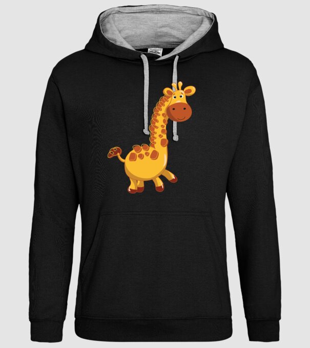 Cute giraffe model negru pe tricou