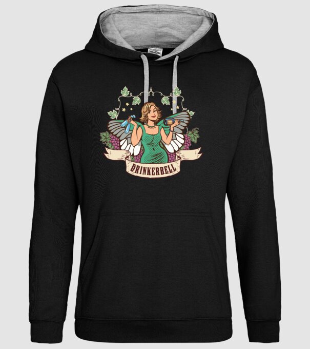Drinkerbell model negru pe tricou