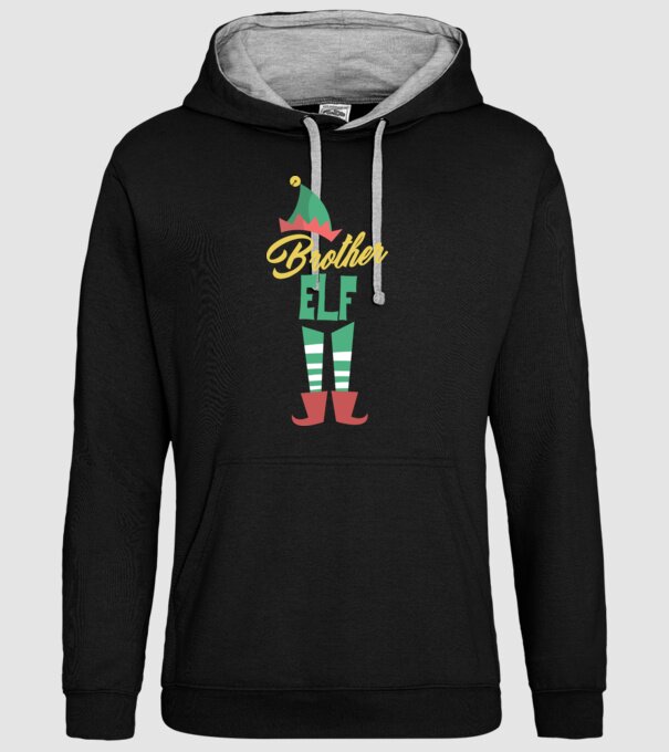 Elf family brother model negru pe tricou