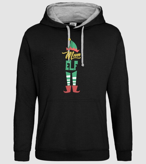 Elf family mom model negru pe tricou