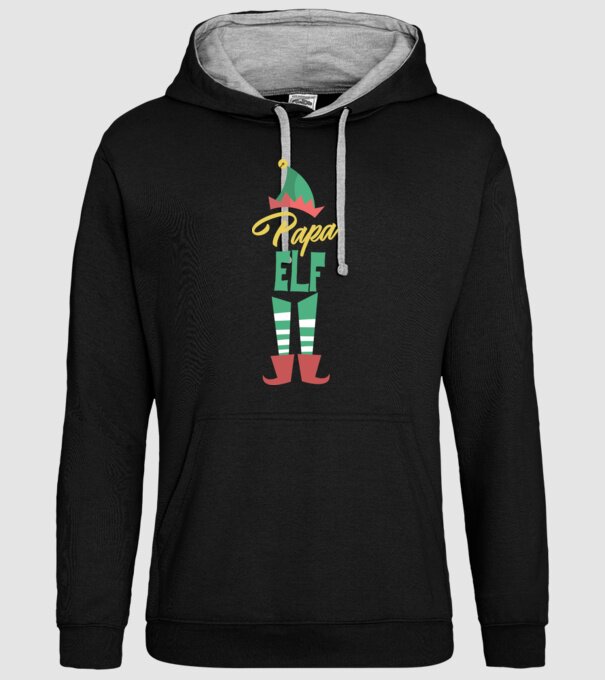 Elf family bunic model negru pe tricou