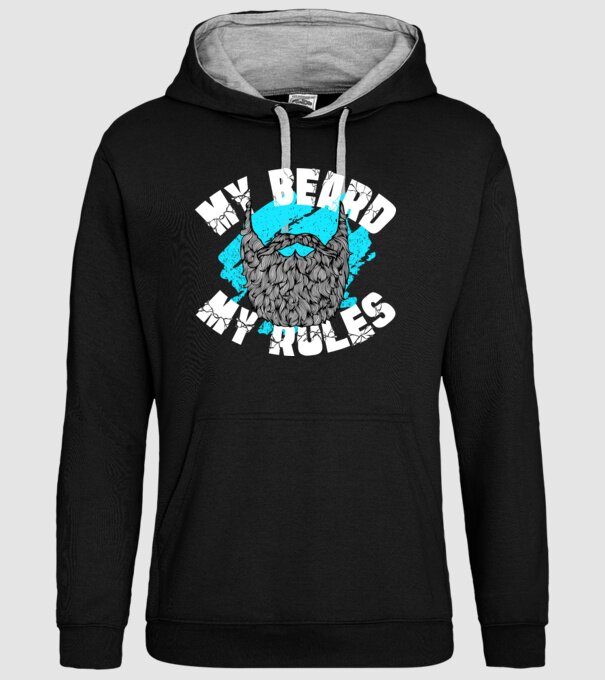 Barba mea, regulile mele (engleză) model negru pe tricou