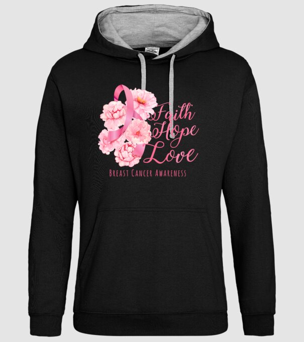 Faith hope love model negru pe tricou