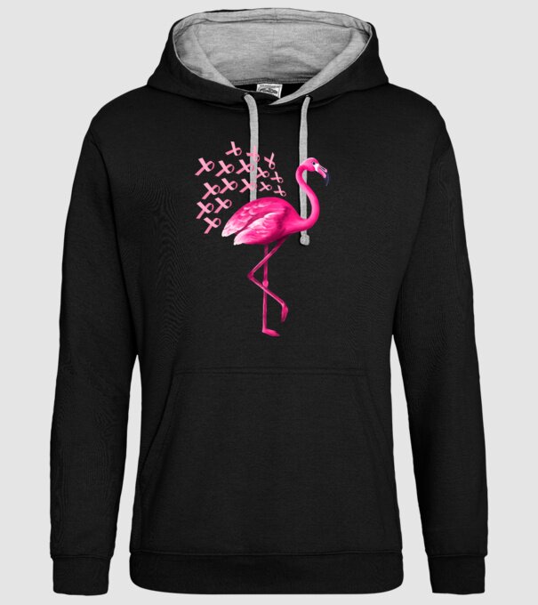 Flamingo pink model negru pe tricou