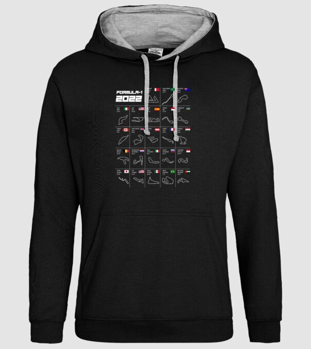 Formula 1 tracks 2022 model negru pe tricou