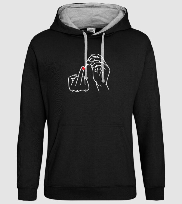 Nail polish Fuck U model negru pe tricou