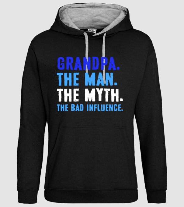 Grandpa, the bad influence model negru pe tricou