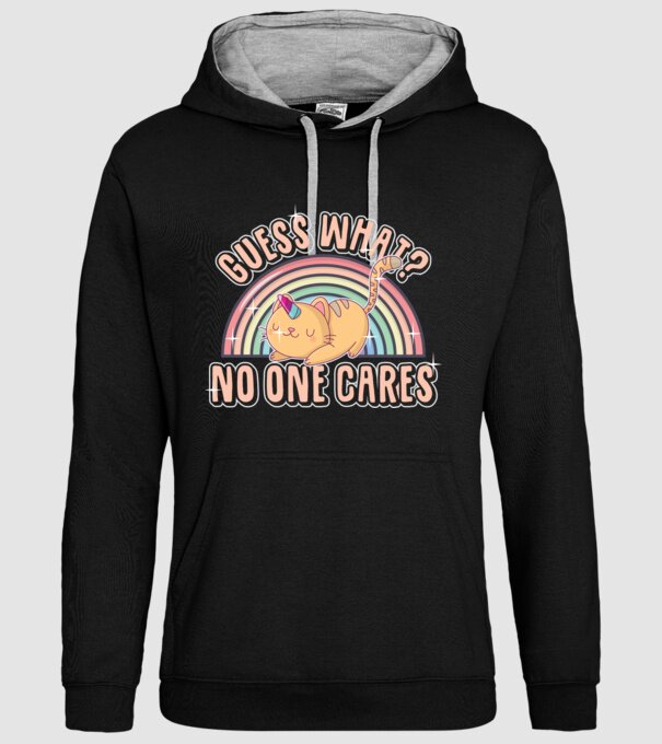 Guess what pisică-unicorn model negru pe tricou