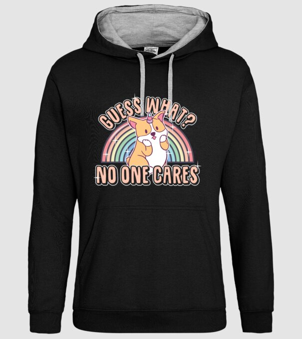 Guess what corgicorn model negru pe tricou