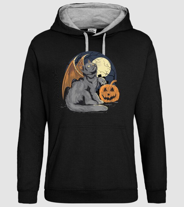 Halloween cica model negru pe tricou