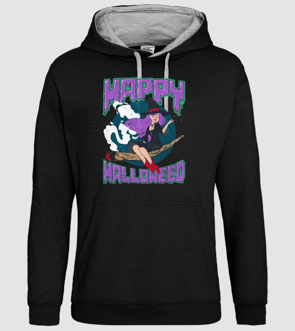 Happy Halloweed model negru pe tricou