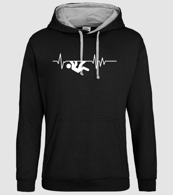 Heartbeat escaladare model negru pe tricou