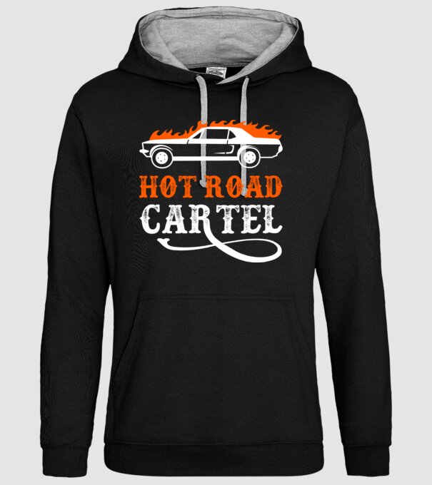 Hot road cartel model negru pe tricou
