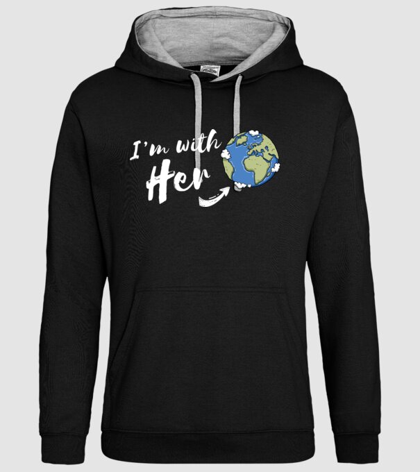 'i''m with her' model negru pe tricou