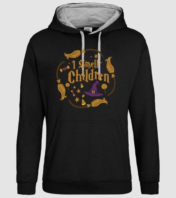 I smell children model negru pe tricou