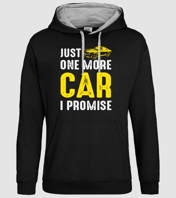 Just one more car I promise model negru pe tricou
