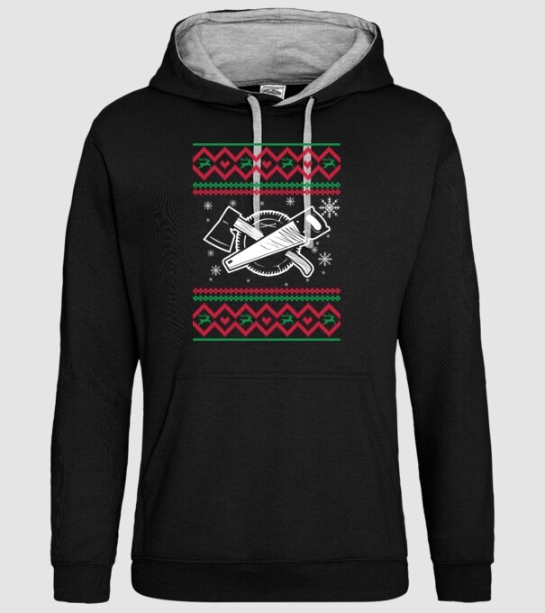 Model tricotat de Crăciun - tâmplar model negru pe tricou