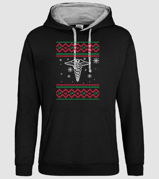 Model tricotat de Crăciun - medicină model negru pe tricou