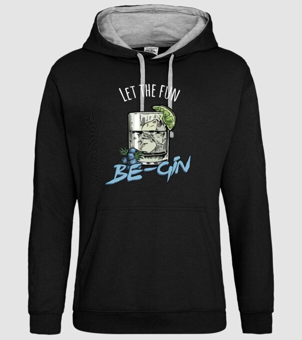 Let the fun be gin model negru pe tricou