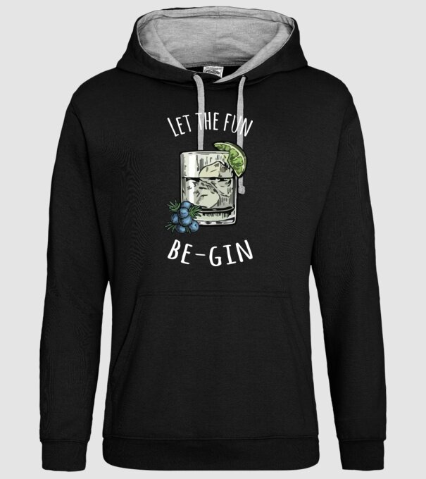 Let the fun be gin model negru pe tricou