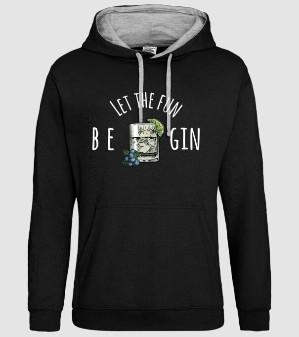 Let the fun be gin model negru pe tricou