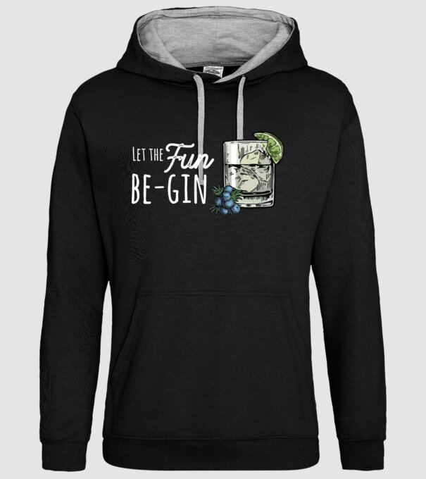 Let the fun be gin model negru pe tricou