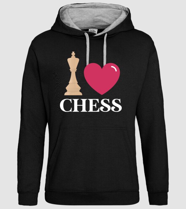 Love chess model negru pe tricou