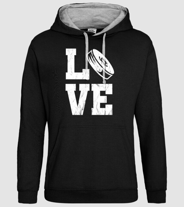 Love hockey model negru pe tricou
