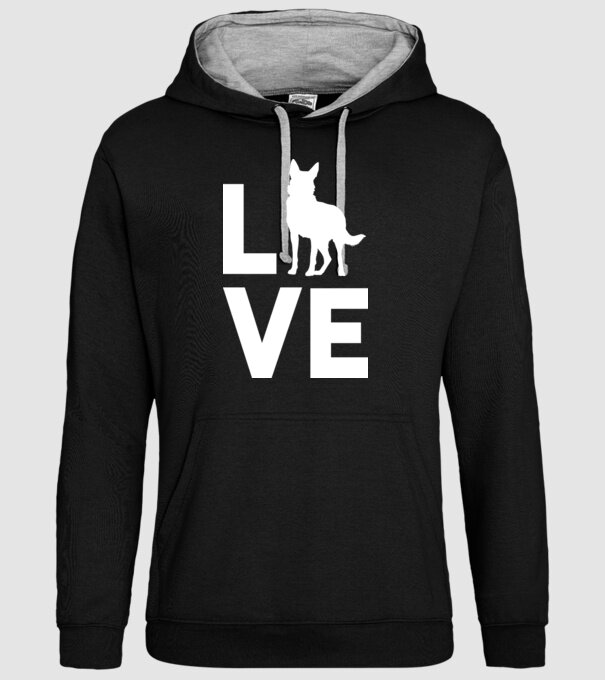 LOVE ciobănesc german model negru pe tricou