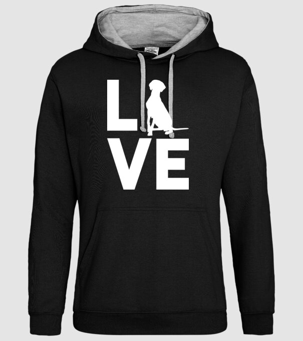 LOVE Vizsla model negru pe tricou
