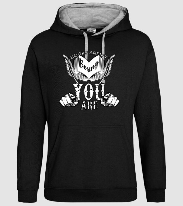 Cărțile nu sunt plictisitoare, tu ești! model negru pe tricou